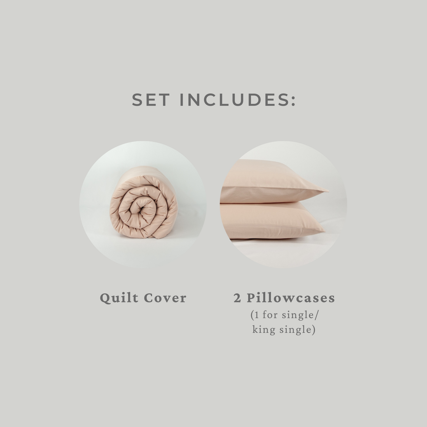 Set includes: Quilt cover and two pillowcases (1 for single or king single)