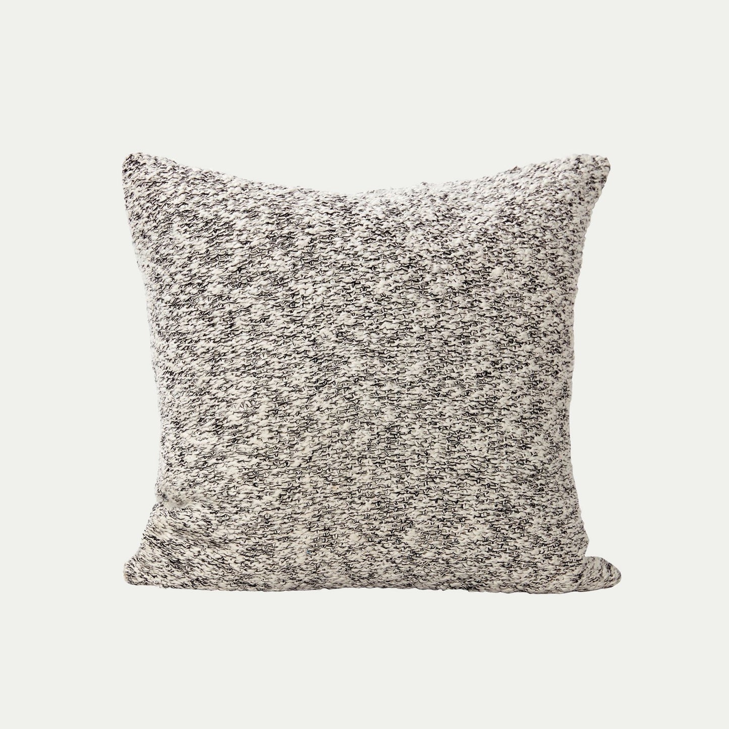 Hubsch Interior large 60 x 60 boucle cushion in grey, white and cream on white background